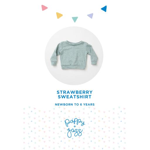 Strawberry sweatshirt sewing pattern- knitted girls