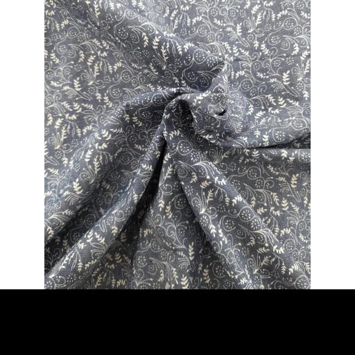 Floral swirls -Mid wash floral Denim- 100% cotton- Free postage